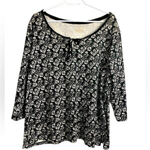 Carroll Reed 100% Cotton Medium Weight Tunic w 3/4 Sleeves Front Tie